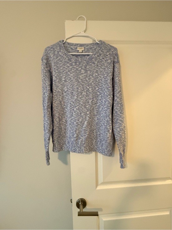 J. Crew Sweaters - J.Crew Blue White Marl Knit Crewneck Sweater Size L | Quiet Luxury Coastal🩷